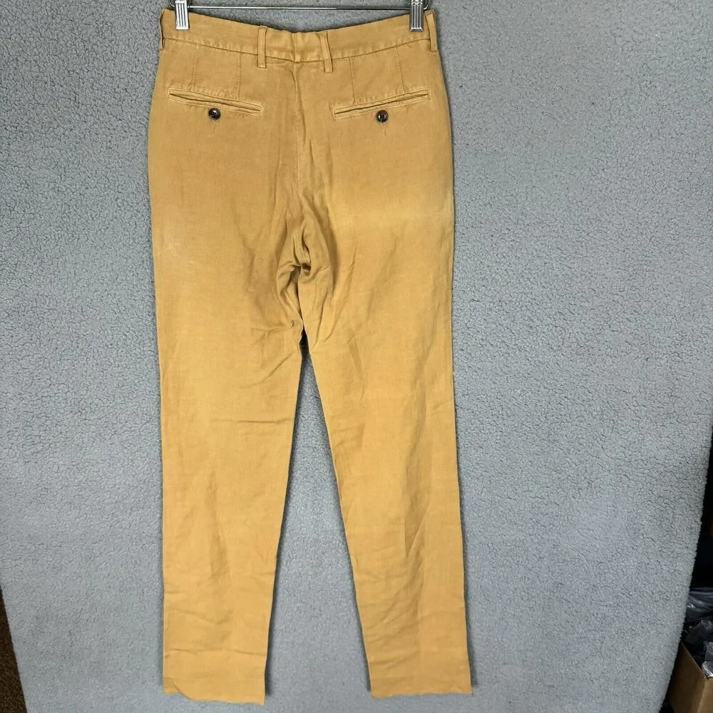 Spier & Mackay Pants‎ Mens 28 Khaki Slim Fit Linen Blend Flat Front Chinos